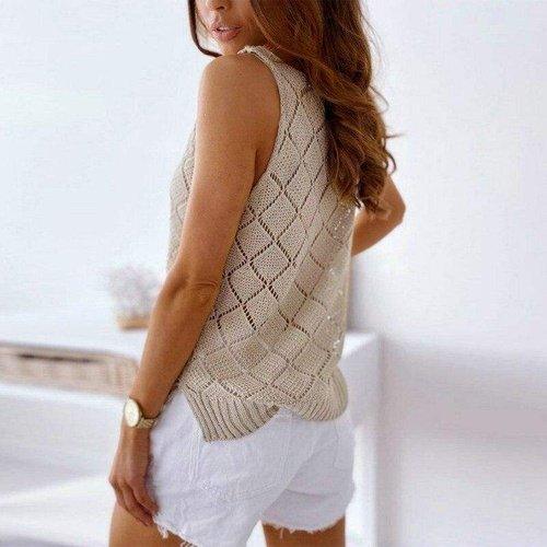 Women Summer V-neck Hollowout Wild Vest Sweater Ladies Top T-shirt Suspender Comfy Summer Knit Top, iBuyXi.com - Shop Unique Selection Of Products, Online shopping store, Affirm Payment, Pay with Free Interest Installments, Summer Collection, Beach clothing, Discount Shopping, Women Clothing