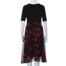 Plus Size V-Neck Mid-Calf Floral Dress, iBuyXi.com - Shop Unique Selection Of Products, Online shopping store, Affirm Payment, Pay with Free Interest Installments, Women Dress, Fashion Dresses, Plus Size Dress, Mid-Calf Dress, Floral Dress, Casual Summer Dress, Sundress Evening Party Dress.