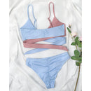 Mid Waist Wrap Brazilian Ribbed Bikini, summer outfits,  women beachwear, unique swimsuits, iBuyXi.com