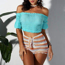 Handmade Crochet Bikini Set With High Wasit And Tank Top Hot Pants Ideal Choice For Summer Season. - ibuyxi.com