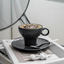 Matte Black Coffee Cup Set Porcelain Tea Cups