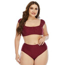 Plus Size Push Up High Waist Bathing Suit, iBuyXi.com, Plus Size Swimsuits, Plus Size Women Clothing, Plus Size Bikini Suit