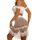 Off Shoulder Knitted Crochet Along With Crop Top And Skirts which comes in 2 Piece Set and highly recommend for Summer and Beachwear. iBuyXi.com