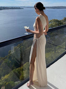 Sleeveless Backless Cutout Split Gown Maxi Dress, ibuyxi.com