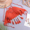 Bikini knitting Swimsuit Crochet Bohemia Style Off Shoulder High Neck , Swimwear, Swim dress, Swimsuit Top Print Flamingo Bathing Suit, iBuyXi.com