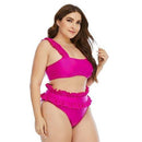  High Waist Bikini Set , Plus Size  Swimsuit Pink, Push Up Bathing Suit  Large Size Swimwear, iBuyXi.com