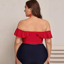 Plus Size Preppy High Waist Push Up Bathing Suit, iBuyXi.com, Plus Size Women Clothing, Plus Size Swimsuits, Plus Size Bathing Suits, Unique Style Plus Size Bathing Suit