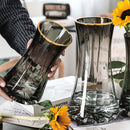 Luxury Gold Tinted Creative Transparent Glass Vase