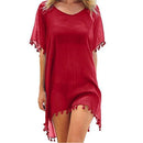 Chiffon Tassels Cover Up - iBuyXi.com, beach dress, women clothing, beach cover up, bikini cover up