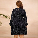 Polka dot, MiniDress,Black full Sleeves,Plus Size Bodycon Skinny Bodysuits Zipper V-neck Long Sleeve Jumpsuit,5XL 6XL Plus Size Bodycon, Skinny Bodysuits,Autumn Winter Zipper V-neck Long Sleeves, Plus Size Turtleneck, Long Sleeve Bodysuit, Long Sleevees,iBuyXi.com