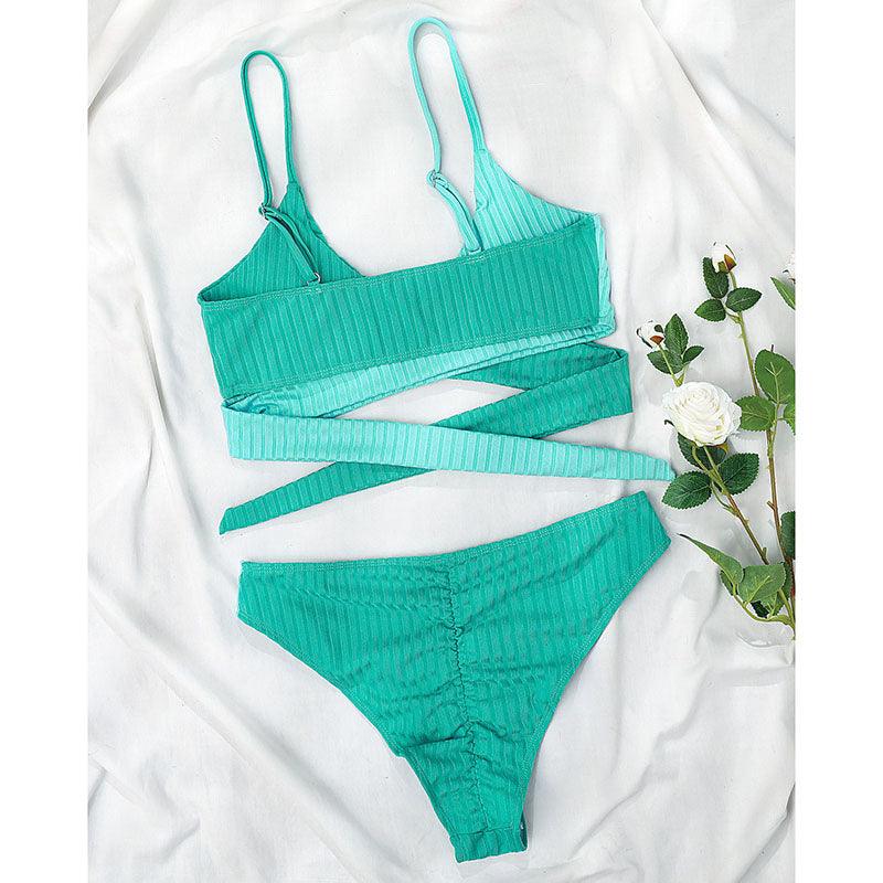 Mid Waist Wrap Brazilian Ribbed Bikini, summer outfits,  women beachwear, unique swimsuits, iBuyXi.com
