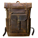 Cowhide Leather Large Capacity Travel Retro Backpack, ibuyxi.com