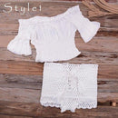 Handmade Crochet Bikini Set With High Wasit And Tank Top Hot Pants Ideal Choice For Summer Season. - ibuyxi.com