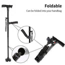 Collapsible Telescopic Folding Cane, Elderly Cane with LED and alarm, Walking Trusty Sticks, Elder Crutches for Grandparents, Lightweight Safety Walking Stick, Gifts for The Elders, iBuyXi.com