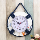 Nautical Beach Theme Life Ring Clock
