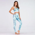 Seamless Print Sporty Yoga Set Sleeveless Pullover High Waist Pants Tracksuit ,Color Patchwork Wide Leg Pants, High Waist, Wide Leg Trousers Fitness Loose Dancing Yoga Pants Sports Workout Gym Fitness Pants, Loose Fitting Design,100% brand new, high quality, and most fashion women sexy crop, Specially design, perfect gift, Valentine's day, birthday clothes, iBuyXi.com