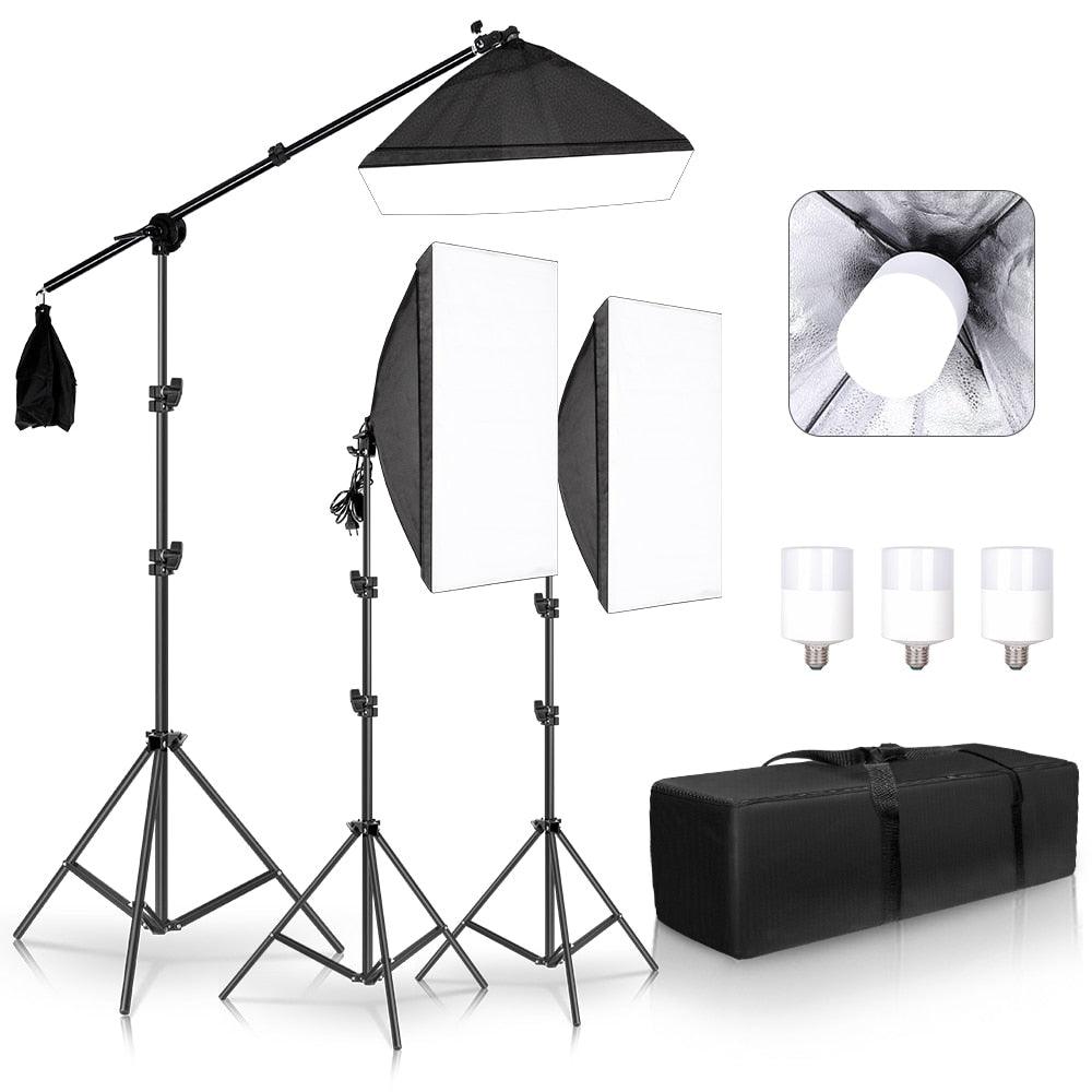 3 Soft Box Photography Studio LED Light Kit