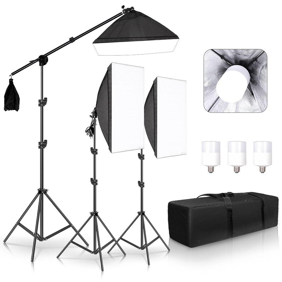 3 Soft Box Photography Studio LED Light Kit