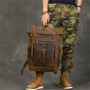 Cowhide Leather Large Capacity Travel Retro Backpack, ibuyxi.com