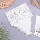 Bikini knitting Swimsuit Crochet Bohemia Style Off Shoulder High Neck , Swimwear, Swim dress, Swimsuit Top Print Flamingo Bathing Suit, iBuyXi.com