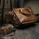 Vintage Genuine Leather large tote duffle bag, ibuyxi.com