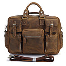 Vintage Crazy Horse Genuine Leather Travel Duffle Bag, ibuyxi.com