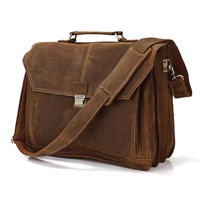 Genuine Leather Crazy Horse Briefcase, iBuyXi.com