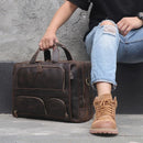Vintage Crazy Horse Leather Tote Portfolio Handbag, ibuyxi.com