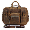 Vintage Crazy Horse Genuine Leather Travel Duffle Bag, ibuyxi.com