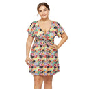 Plus Size V-neck Seaside Beach Party Dress. Seaside Beach Dress. Visit iBuyXi.com for Online Shopping and Shop the Unique Selection, Large size Women Dress, Summer Women plus Size Dress, Casual V-neck Print Large Size Dress, Holiday Seaside Beach Party Dress.