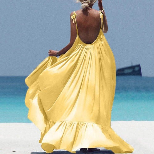 Bohemian Long Open Back Sling Beach Maxi Dress Bohemian Long Open Back Sling Beach Maxi Dress