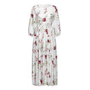 Maxi Boho Swing Dress O-Neck Floral Print Half Sleeve Long Slip Beach Dress, iBuyXi.com, women clothing, swing dress, bohemian dress, free shipping