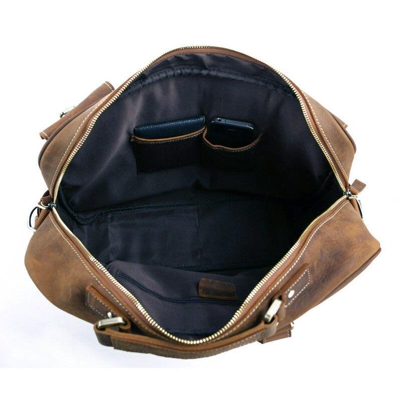 Vintage Crazy Horse Genuine Leather Travel Duffle Bag - view 4