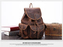 Crazy Horse Genuine Leather Saddle Rucksack Backpack, ibuyxi.com