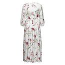 Maxi Boho Swing Dress O-Neck Floral Print Half Sleeve Long Slip Beach Dress, iBuyXi.com, women clothing, swing dress, bohemian dress, free shipping