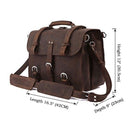 Vintage Crazy Horse Genuine Leather Business Briefcase Bag, ibuyxi.com