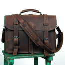 Vintage Crazy Horse Genuine Leather Business Briefcase Bag, ibuyxi.com