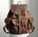 Crazy Horse Genuine Leather Saddle Rucksack Backpack, ibuyxi.com