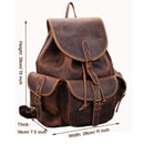 Crazy Horse Genuine Leather Saddle Rucksack Backpack, ibuyxi.com