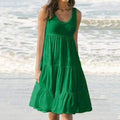 Women Holiday Summer Solid Sleeveless Party Beach Dress, iBuyXi.com, Beach Dress, Women Clothes, Summer