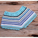 Crochet Bikini Sets in Rainbow color pattern with Striped Off Shoulder Top and Bottom which looks stunning in Summer Bathing occasions. - ibuyxi.com