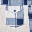 Patchwork Plaid Teddy Coat, Women Fuzzy Sherpa Fleece Warm Jacket Button Collar Long Sleeve Sweatshirt Plaid Plush Patchwork Shirt Outwear Tops Coat with Pockets Fall Winter Clothes, iBuyXi.com, Online shopping store, women clothing, stylish women jacket, casual coat for women, gift idea for girlfriend