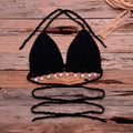 Mujer Swimsuit Crochet With Bikini Top Knit, iBuyXi.com, Women Swimming Bra, Crochet Bikinis, Tassel Crochet Bathing Suits, Unique Crochet Swimsuits, Cute Bikinis