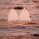 Mujer Swimsuit Crochet With Bikini Top Knit, iBuyXi.com, Women Swimming Bra, Crochet Bikinis, Tassel Crochet Bathing Suits, Unique Crochet Swimsuits, Cute Bikinis