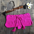 Crochet Crop Top With Hollow Out Design And Tassel Shell Trim Tanks Come with Loose Fit Cover-Up Which is Perfect For Beach Summer Casual Wear. - ibuyxi.com