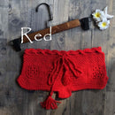 Crochet Crop Top With Hollow Out Design And Tassel Shell Trim Tanks Come with Loose Fit Cover-Up Which is Perfect For Beach Summer Casual Wear. - ibuyxi.com