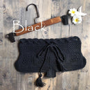 Crochet Crop Top With Hollow Out Design And Tassel Shell Trim Tanks Come with Loose Fit Cover-Up Which is Perfect For Beach Summer Casual Wear. - ibuyxi.com