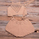 Handmade Crochet Bikini Set Ideal For Wear As Bathing Suit Which Looks Stunning At Beach Parties. - ibuyxi.com