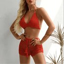 Crochet Bikini Two Pieces Set Halter Bra Tie Top Knitted Shorts Biquini Summer Beach Swimwear Hollow Swimsuit Bathing Suit, iBuyXi.com, Summer Collection