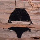 Micro Thong String Lattice Hollow Bikini Set With Top Crochet Perfect for Beach Bathing. - ibuyxi.com